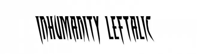 Inhumanity Leftalic  नि: शुल्क फ़ॉन्ट्स डाउनलोड