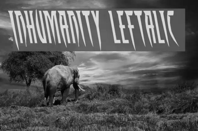 Inhumanity Leftalic Font examples