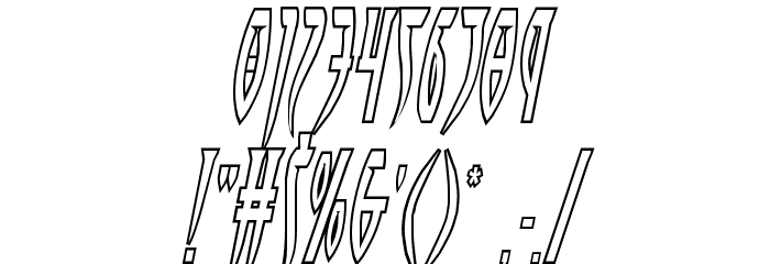 Inhumanity Outline Italic Font OTHER CHARS