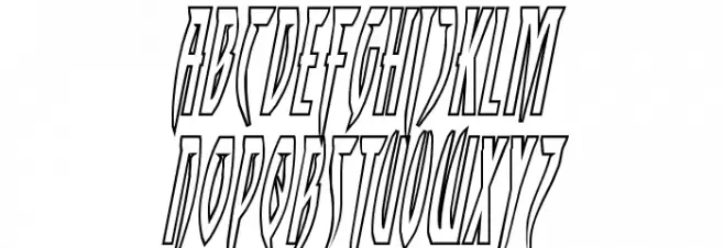 Inhumanity Outline Italic Polices MAJUSCULES