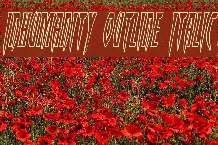 Inhumanity Outline Italic Font examples