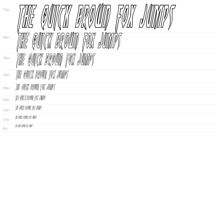 Inhumanity Outline Italic Waterfall