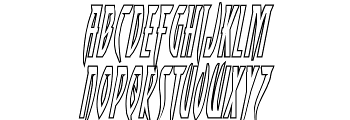 Inhumanity Outline Italic Font LOWERCASE