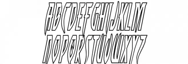 Inhumanity Outline Italic फ़ॉन्ट लोअरकेस