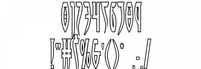 Inhumanity Outline Font OTHER CHARS