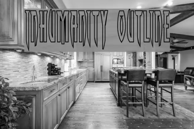 Inhumanity Outline Font examples