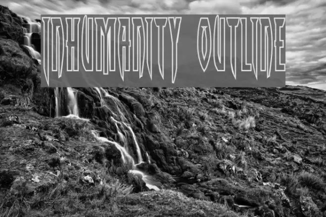 Inhumanity Outline Font examples