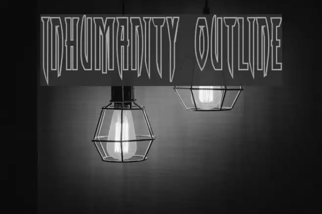 Inhumanity Outline Font examples