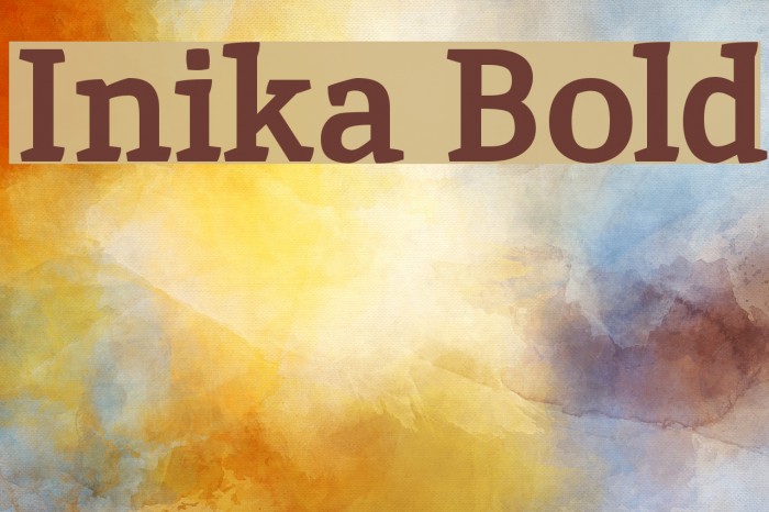 Inika Bold Font examples