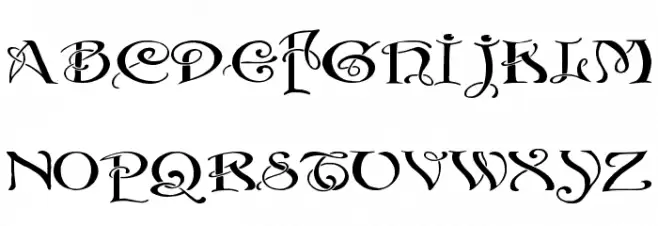 Initials with curls Polices MINUSCULES