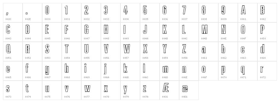Ink Tank [BRK] Character Map