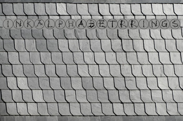 InkAlphabetRRings Font examples