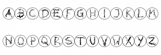 InkAlphabetRRings 字体 小写