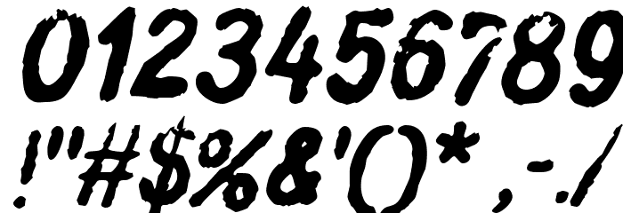 Inkbleed Oblique Font OTHER CHARS