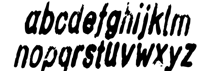 InkbleedCondensed Oblique Font LOWERCASE
