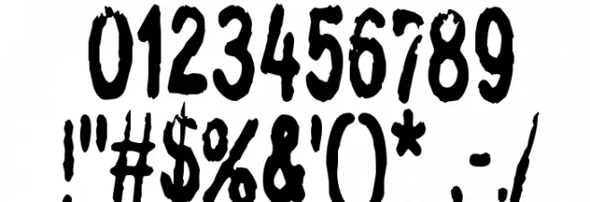 InkbleedCondensed Шрифта ДРУГИЕ символов