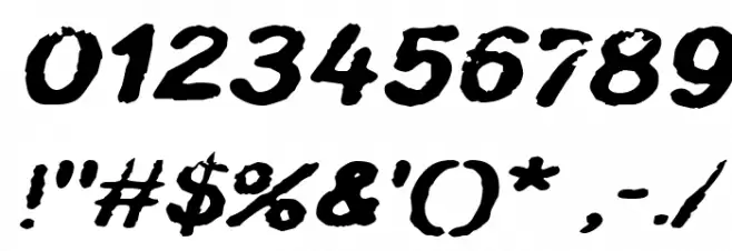 InkbleedExtended Oblique Font OTHER CHARS