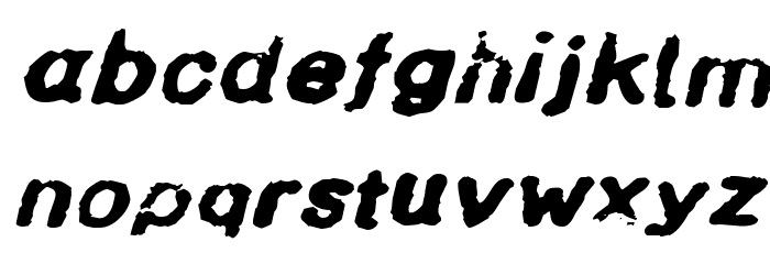 InkbleedExtended Oblique Font LOWERCASE