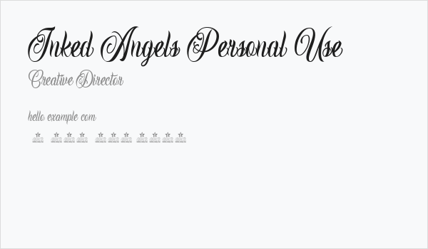 Inked Angels Personal Use Business Card