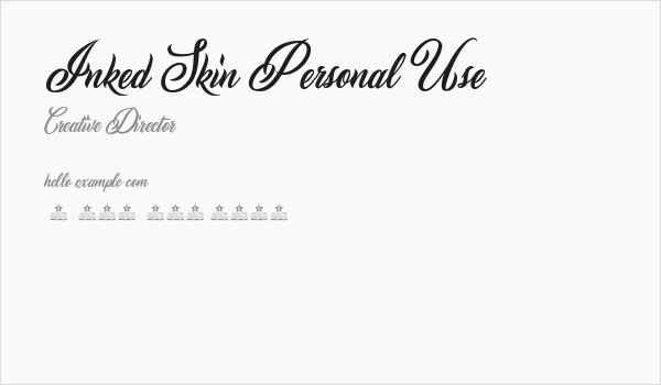 Inked Skin Personal Use  Business Card