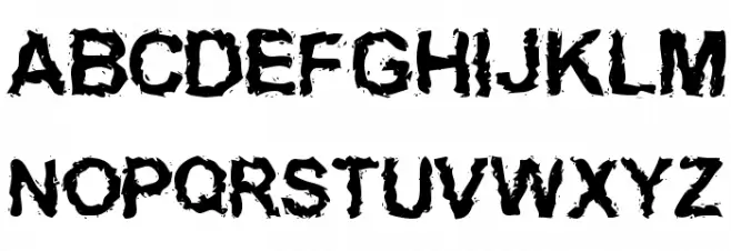 Inked weird Шрифта ВЕРХНИЙ