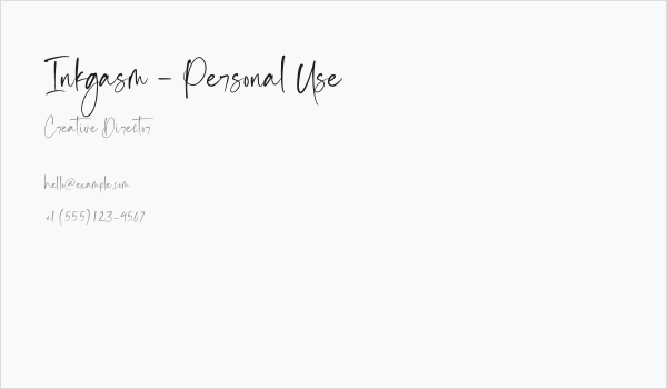 Inkgasm - Personal Use Business Card