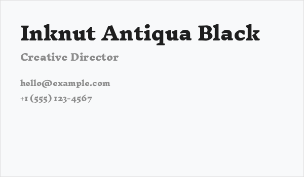 Inknut Antiqua Black Business Card