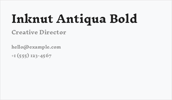 Inknut Antiqua Bold Business Card