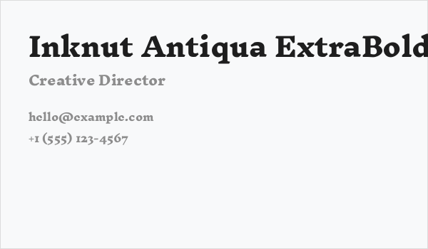 Inknut Antiqua ExtraBold Business Card