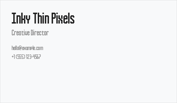 Inky Thin Pixels Business Card