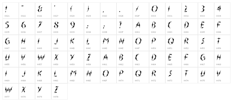 Inner Flasher Character Map