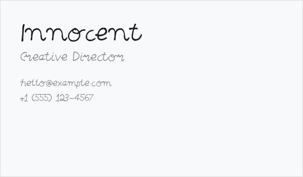 Innocent Business Card
