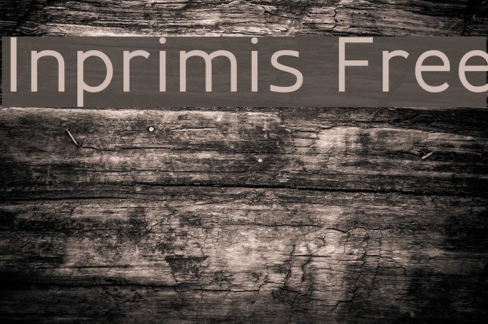 Inprimis Free Font examples
