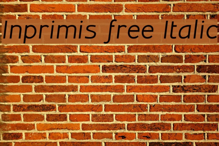 Inprimis free Italic Font examples