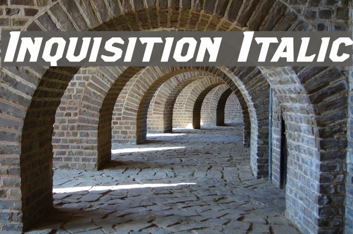 Inquisition Italic Font examples
