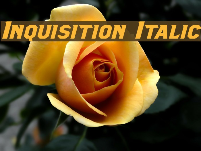 Inquisition Italic Font examples