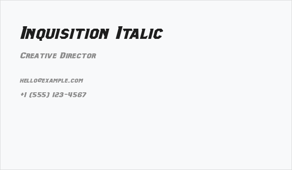 Inquisition Italic Business Card