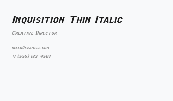 Inquisition Thin Italic Business Card