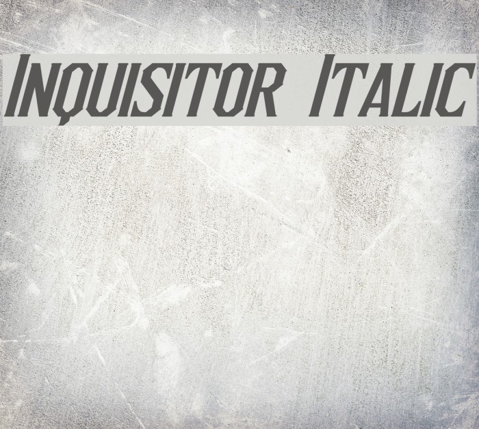 Inquisitor Italic Font examples
