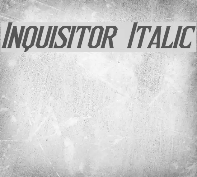 Inquisitor Italic フォント examples