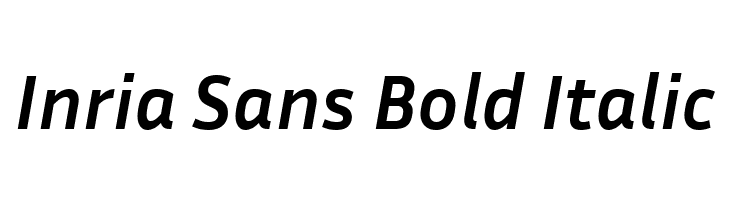 Inria Sans Bold Italic Font