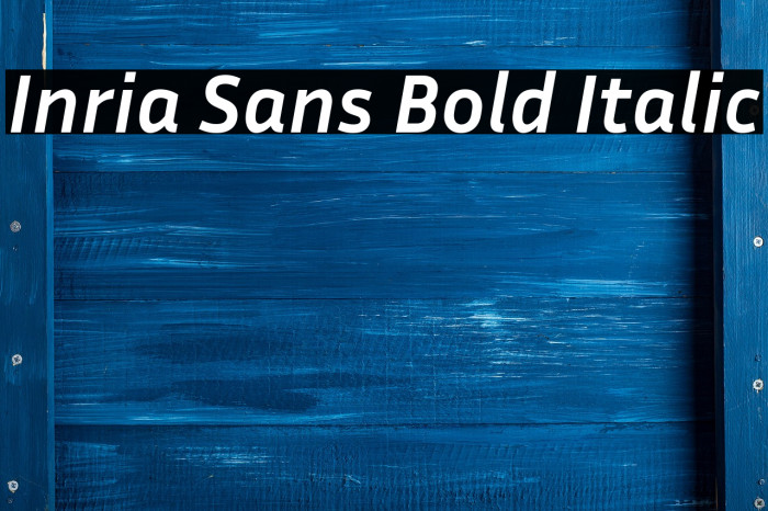 Inria Sans Bold Italic Font examples