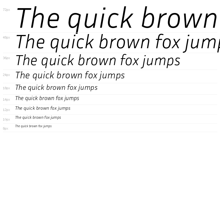 Inria Sans Light Italic Waterfall