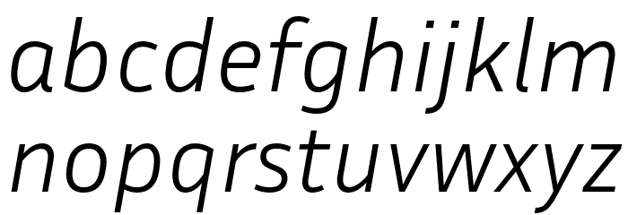 Inria Sans Light Italic Font LOWERCASE
