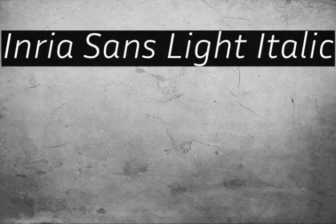Inria Sans Light Italic Font examples