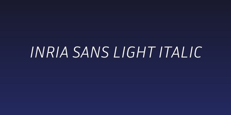 Inria Sans Light Italic Social Header