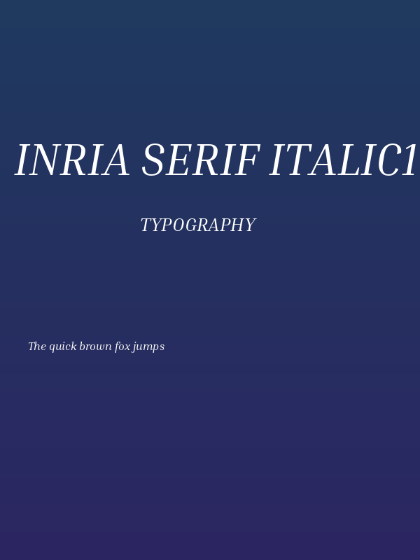 Inria Serif Italic1 Poster