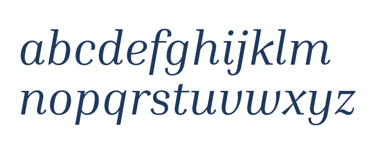 Inria Serif Italic1 Lowercase