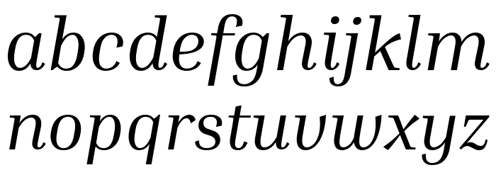 Inria Serif Italic Font LOWERCASE