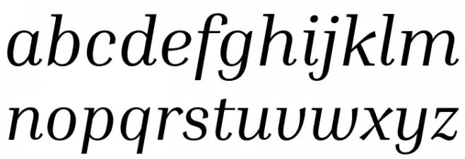 Inria Serif Italic फ़ॉन्ट लोअरकेस
